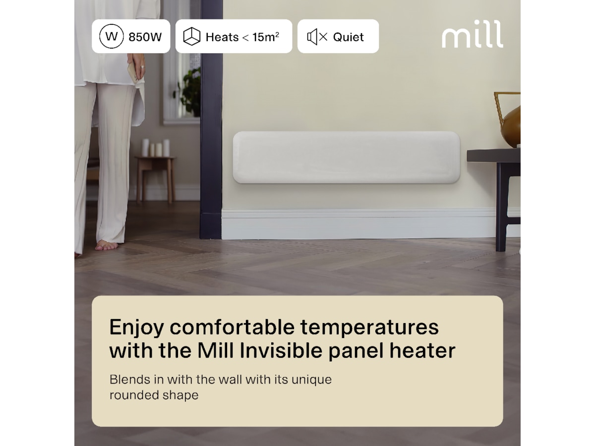 Mill Invisible panelovn 850W (hvit) -B-Grade Demo hjem & fritid