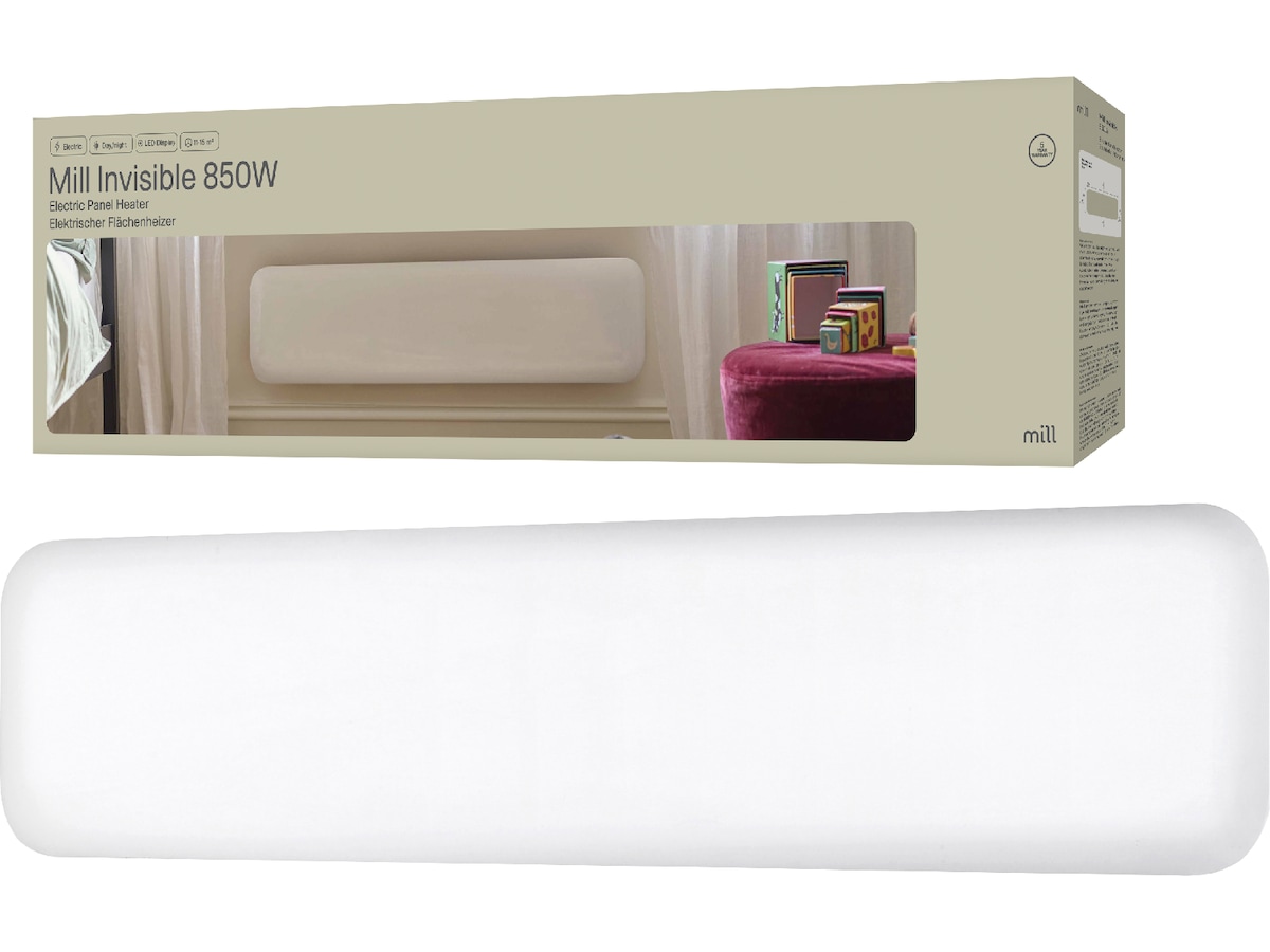 Mill Invisible panelovn 850W (hvit) -B-Grade Demo hjem & fritid