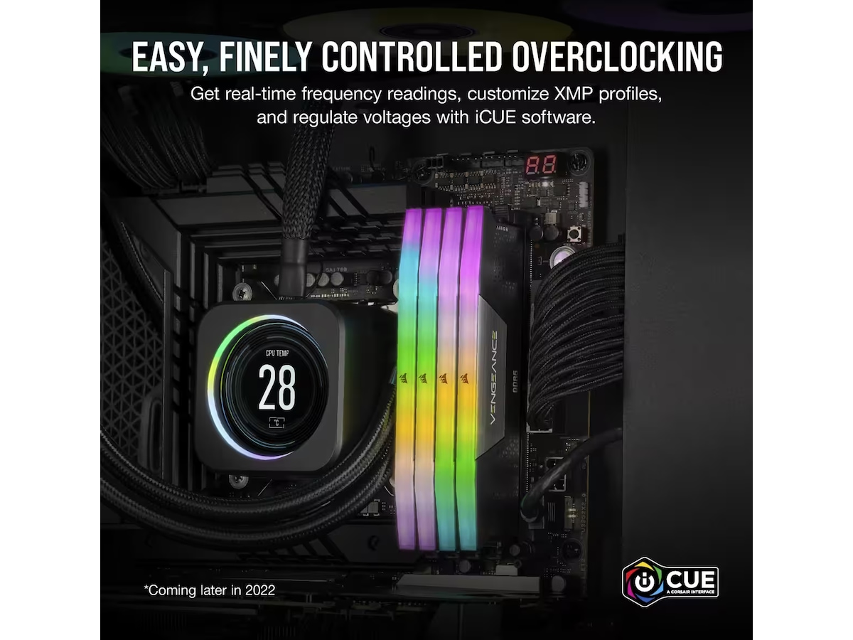 Corsair Vengeance RGB DDR5 5600MHz 96GB (sort) Minnebrikker