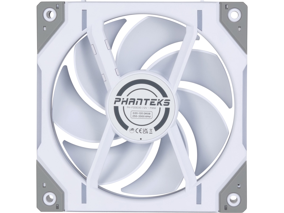 Phanteks D30 120mm PWM DRGB Vifte (hvit) Vifter