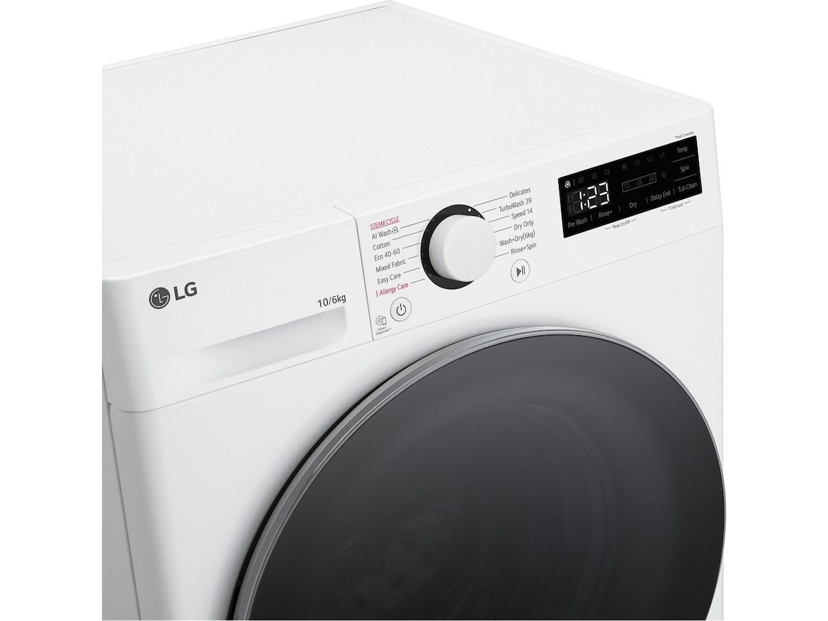 LG F4Y5RRP1WY Vask/Tørk (hvit) Kombinert vaskemaskin og tørketrommel