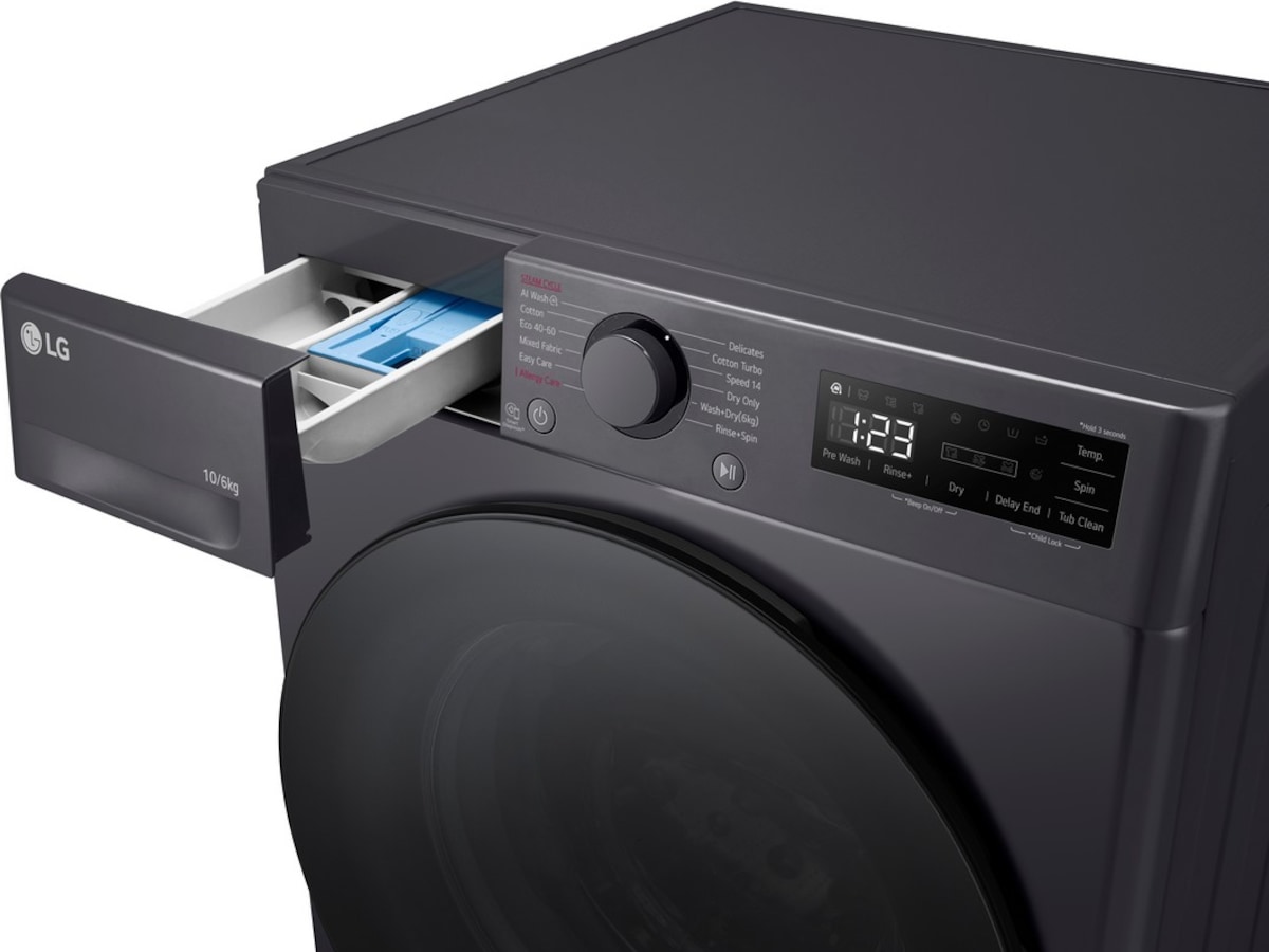 LG F4Y5RRPYJ Vask/Tørk (sort) Kombinert vaskemaskin og tørketrommel