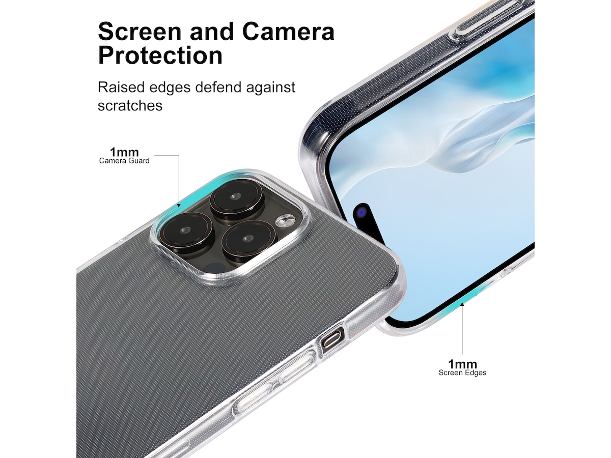 iiglo iPhone 15 Pro Max Silikondeksel (gjennomsiktig) Deksel til mobiltelefon