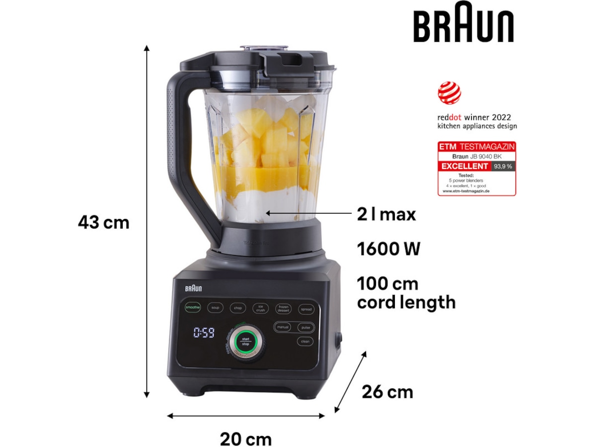 Braun Powerblend 9 Kanneblender JB 9040 (sort) Blendere