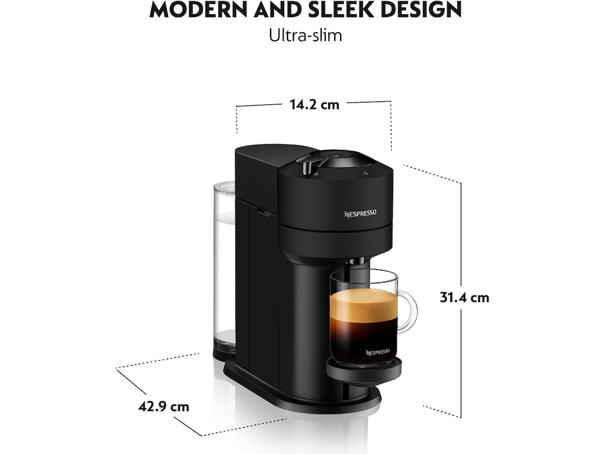 Nespresso Vertuo Next by De'Longhi Kapselmaskin (sort) Kapselmaskiner