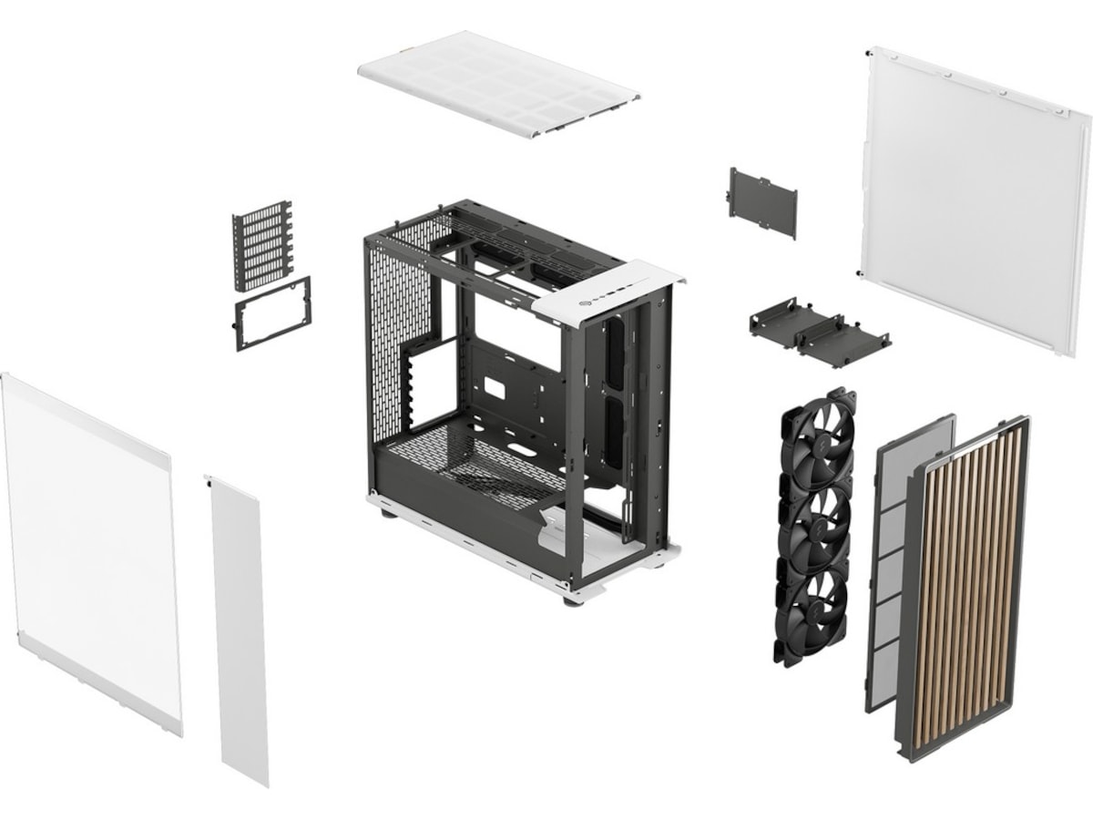 Fractal Design North XL TG Clear Mid Tower (hvit) Midi tower