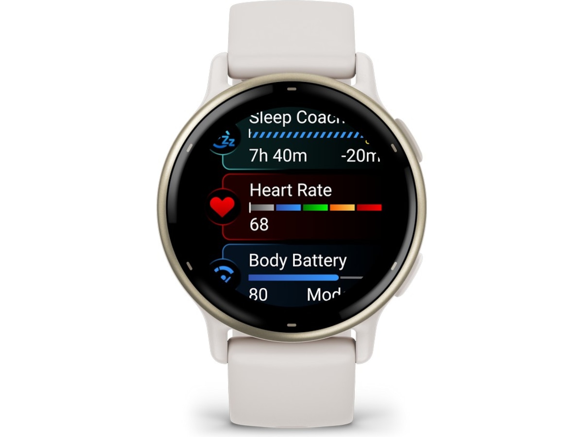 Garmin vivoactive 5 AMOLED Smartklokke (ivory/cream gold) -B-Grade Demo klokker