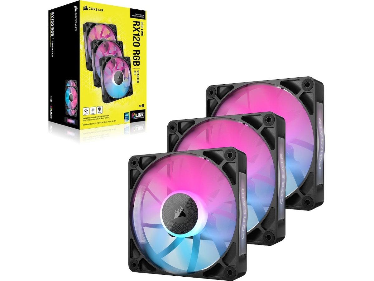Corsair iCUE Link RX120 RGB Vifte 3pk (sort) Vifter