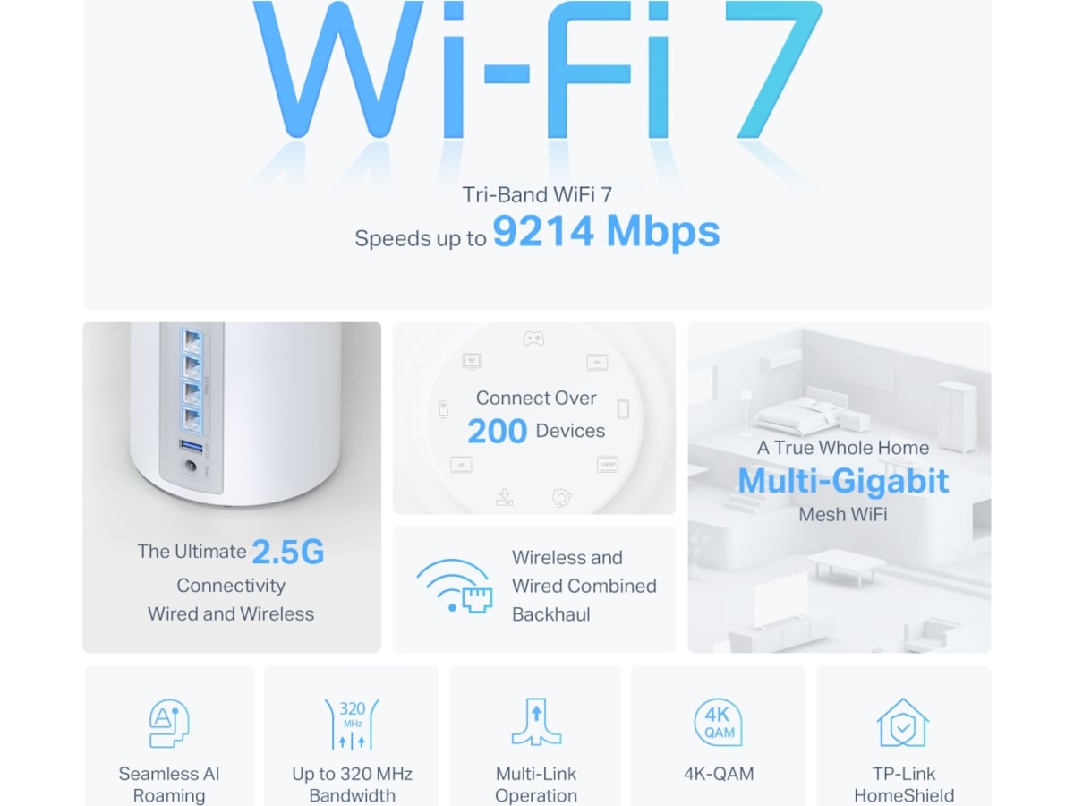 TP-Link Deco BE65 Wi-Fi 7 Mesh Unit 1-pack Routere