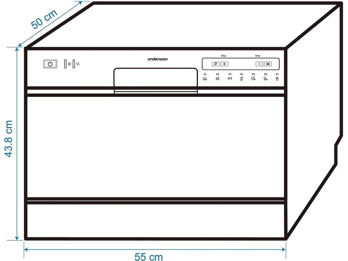 Andersson DHW 2.0 Oppvaskmaskin (hvit) Benkoppvaskmaskin