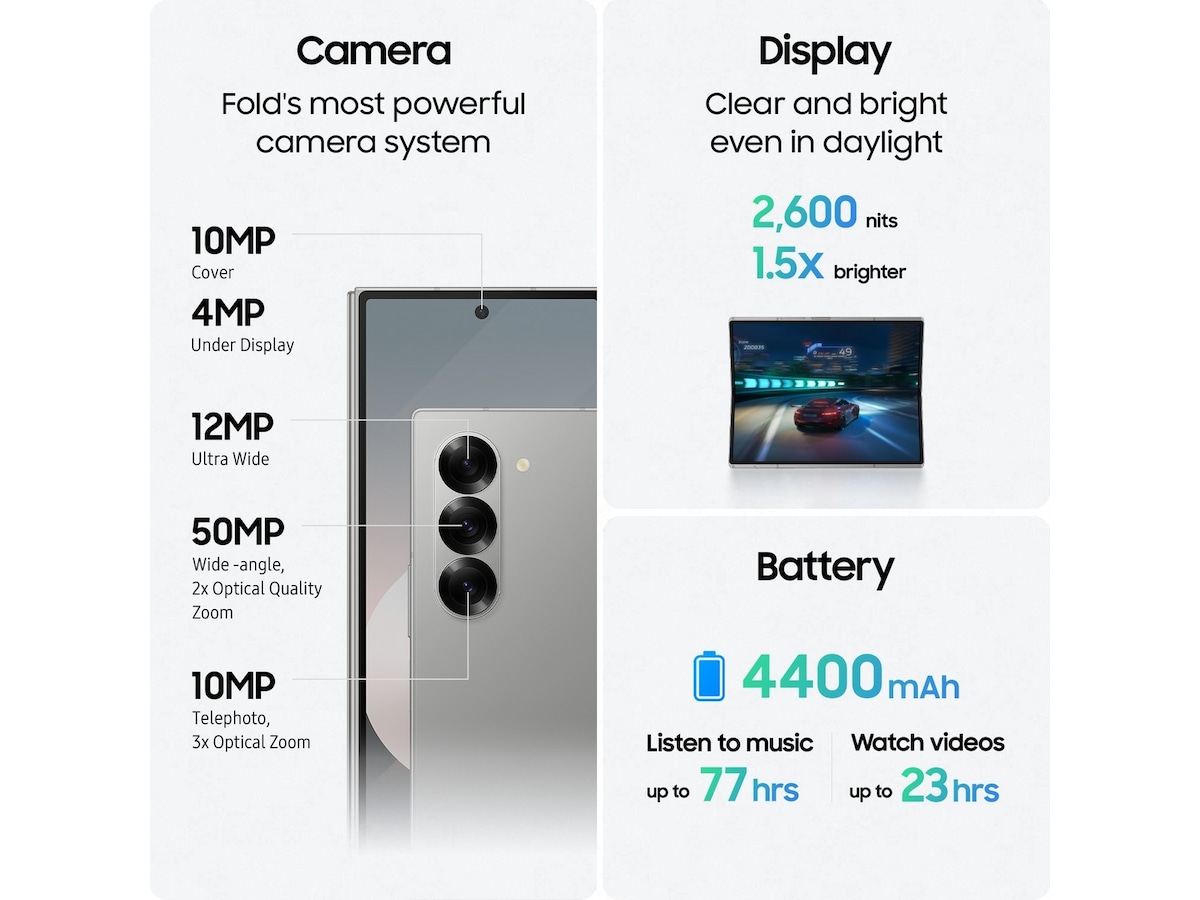 Samsung Galaxy Z Fold6 1TB (silver shadow) Mobiltelefoner