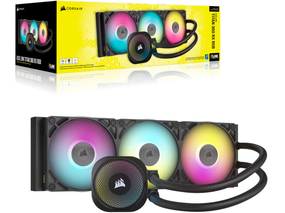 Corsair iCUE LINK Titan 360 RX RGB AIO Kjøler (sort) CPU - Vannkjøling
