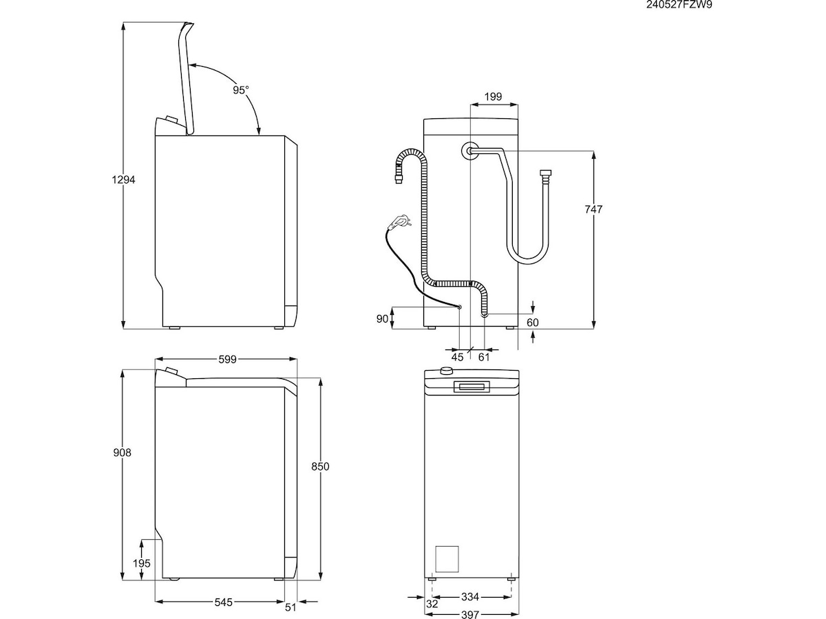 Electrolux EW6T5226C Toppmatet vaskemaskin (hvit) Vaskemaskin