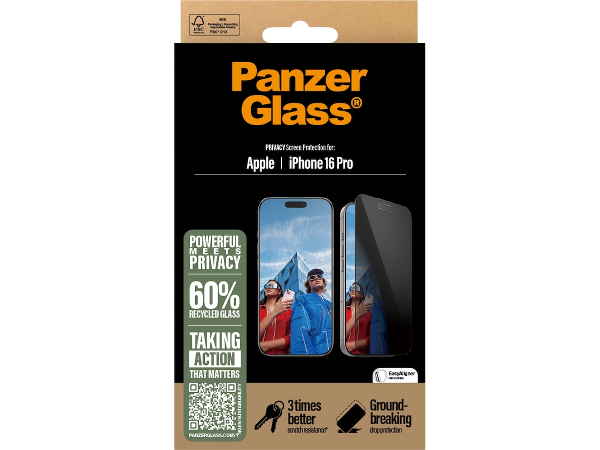 PanzerGlass iPhone 16 Pro Privacy skjermbeskytter Skjermbeskyttelse