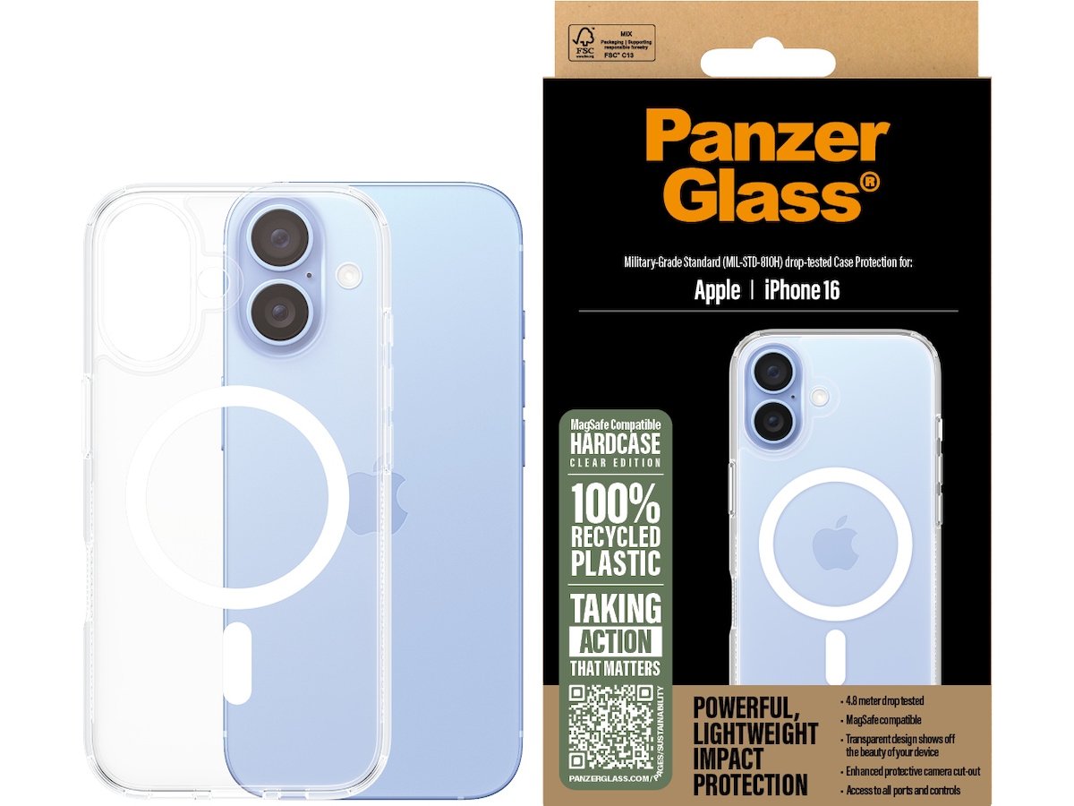 PanzerGlass iPhone 16 HardCase deksel (gjennomsiktig) Deksel til mobiltelefon