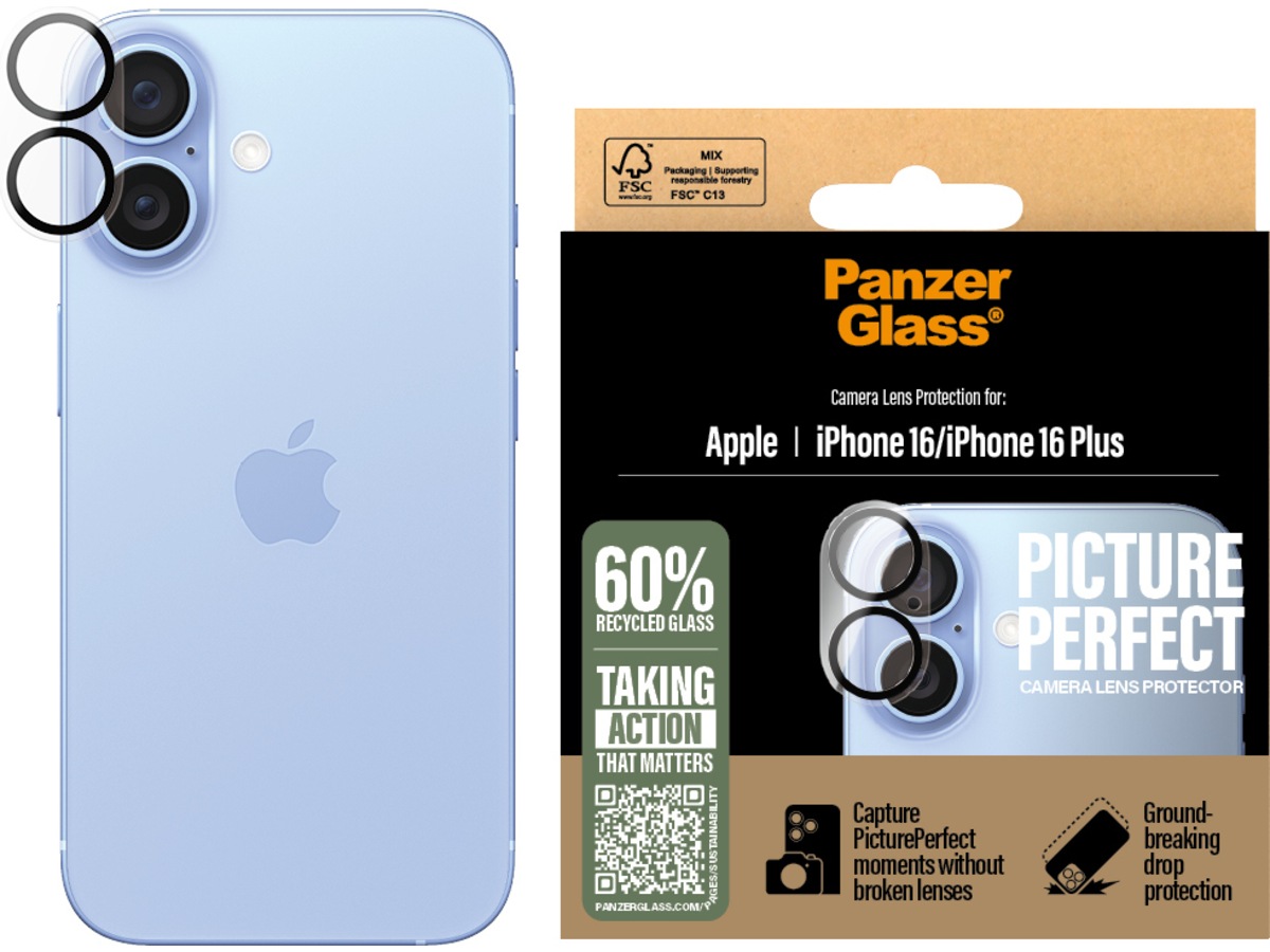 PanzerGlass iPhone 16 / 16 Plus PicturePerfect Linsebeskytter Skjermbeskyttelse
