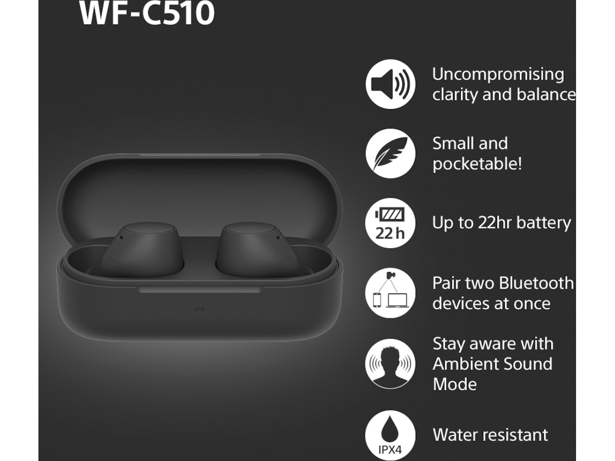 Sony WF-C510 Trådløse ørepropper, In-ear (sort) Ørepropper