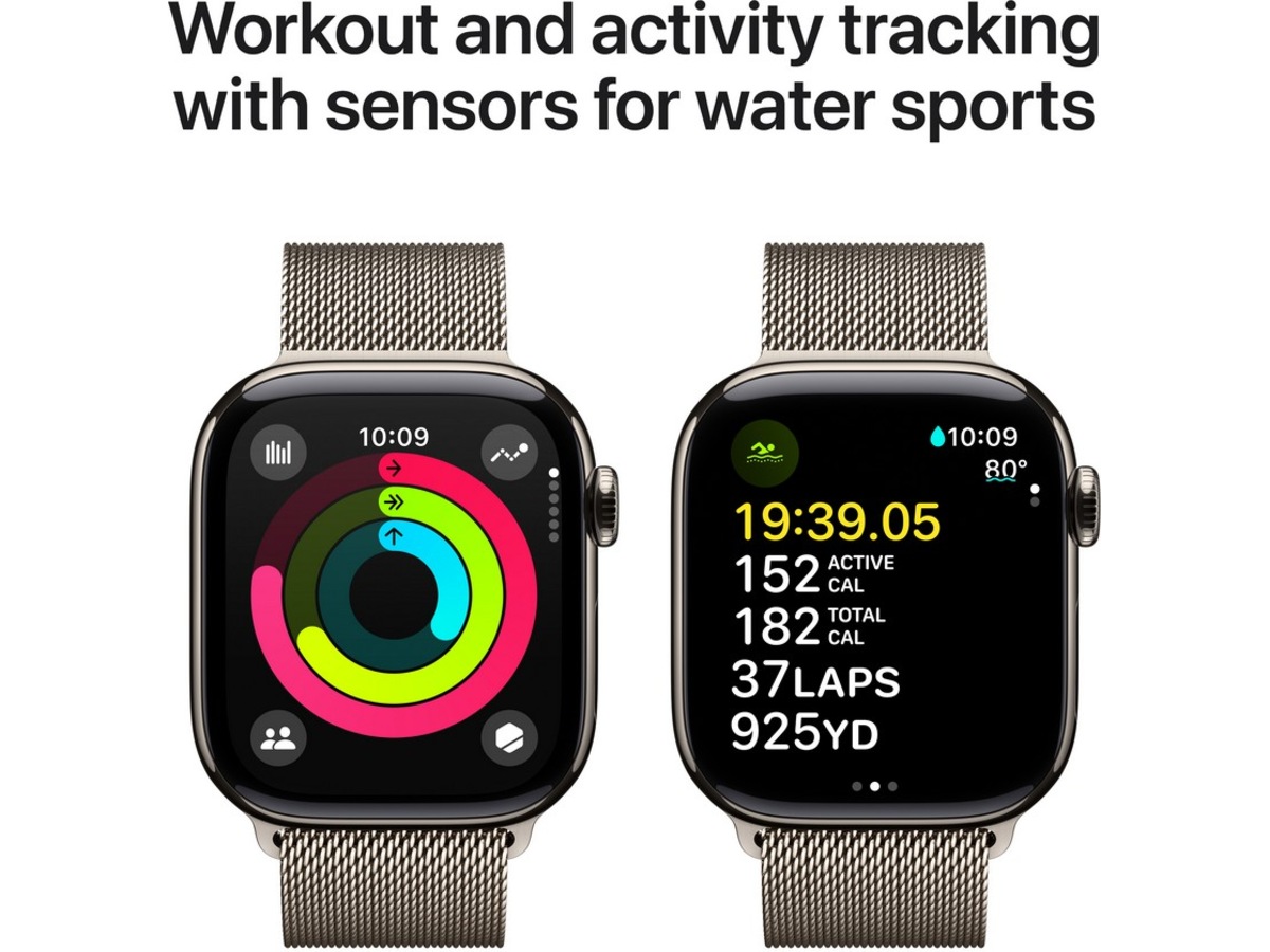 Apple Watch Series 10 GPS + LTE 42mm Titan (naturlig) Smartklokker