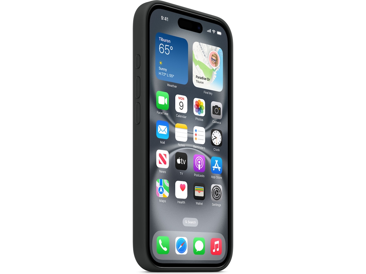 Apple iPhone 16 Silikondeksel (sort) Deksel til mobiltelefon