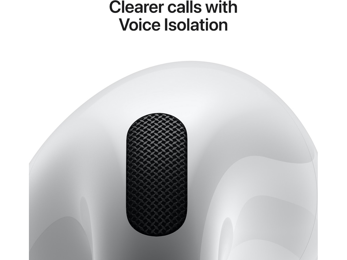 Apple AirPods 4 med støyreduksjon trådløse ørepropper, in-ear (hvit) Ørepropper