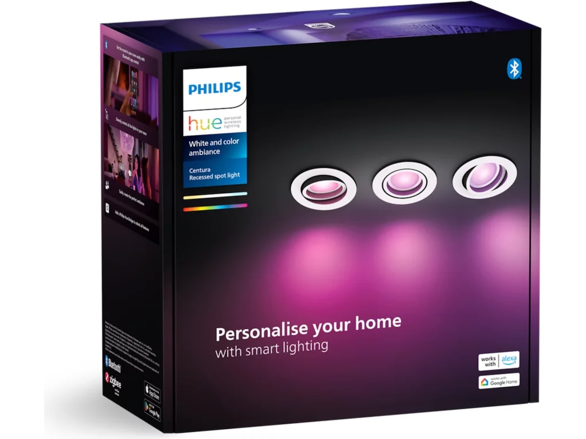Philips Hue Innfelt Centura-spotlight R trepakning (hvit) Taklampe