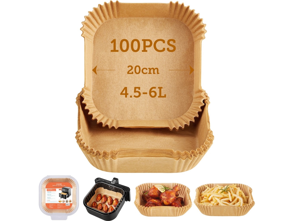 Cosori Airfryer Bakepapir Firkant 100pk Tilbehør til airfryer