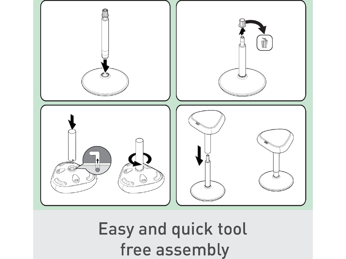 Leitz Ergo Active Balansestol sitt/stå, komfortsete, høyde 57-82 cm Kontorstoler