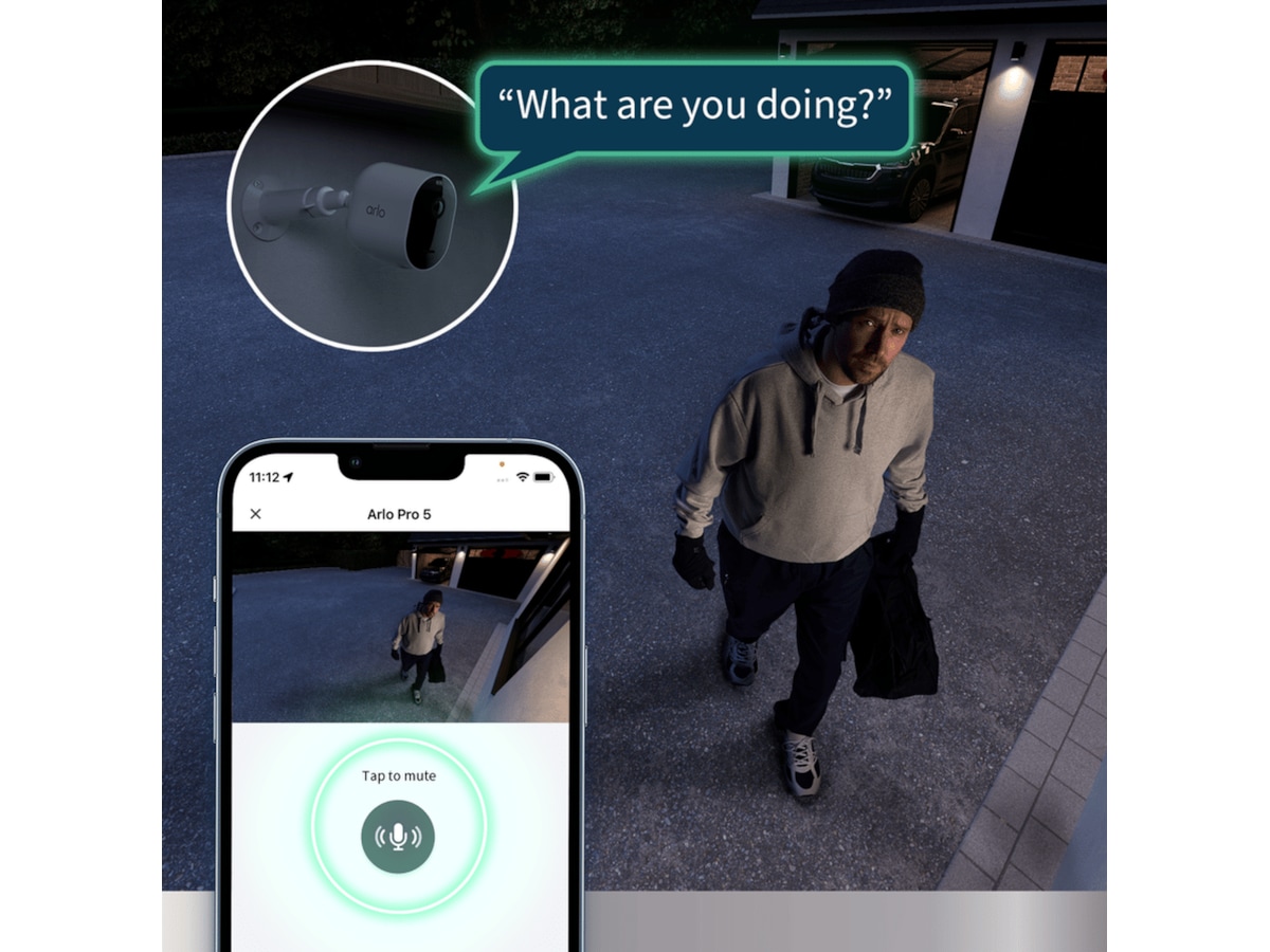 Arlo Pro 5 2K sikkerhetskamera 4-pakk (hvit) Overvåkningskameraer