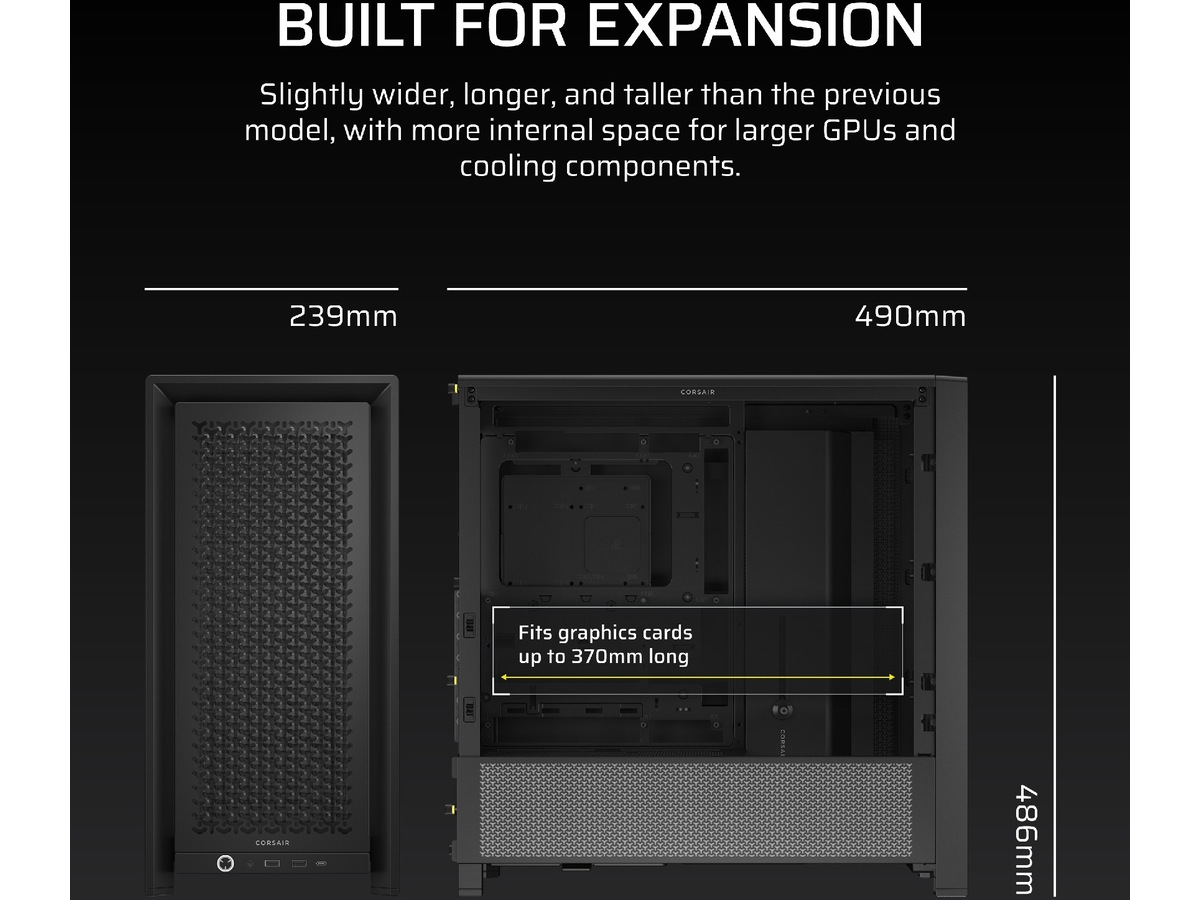 Corsair FRAME 4000D Mid-Tower (sort) Midi tower