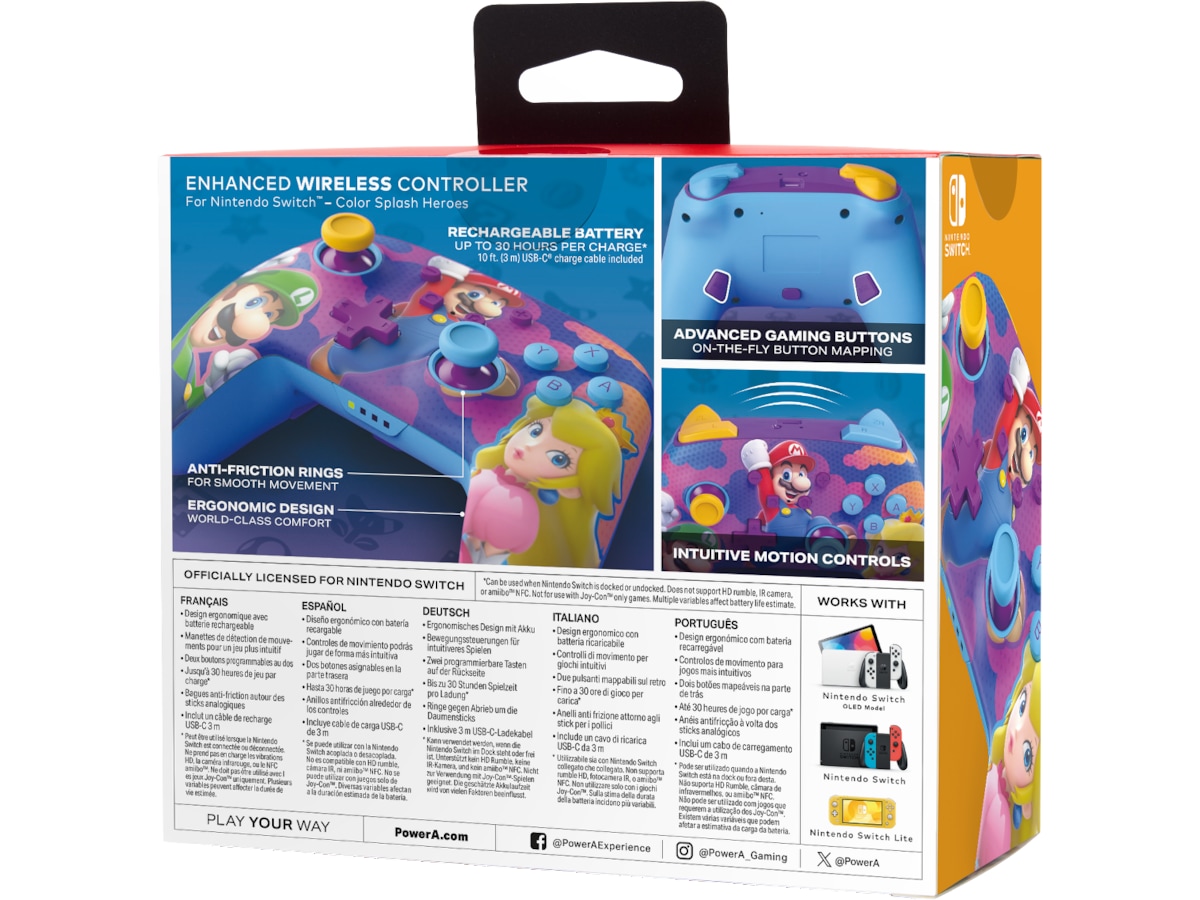 PowerA Enhanced Wireless kontroller Color Splash Heroes Tilbehør