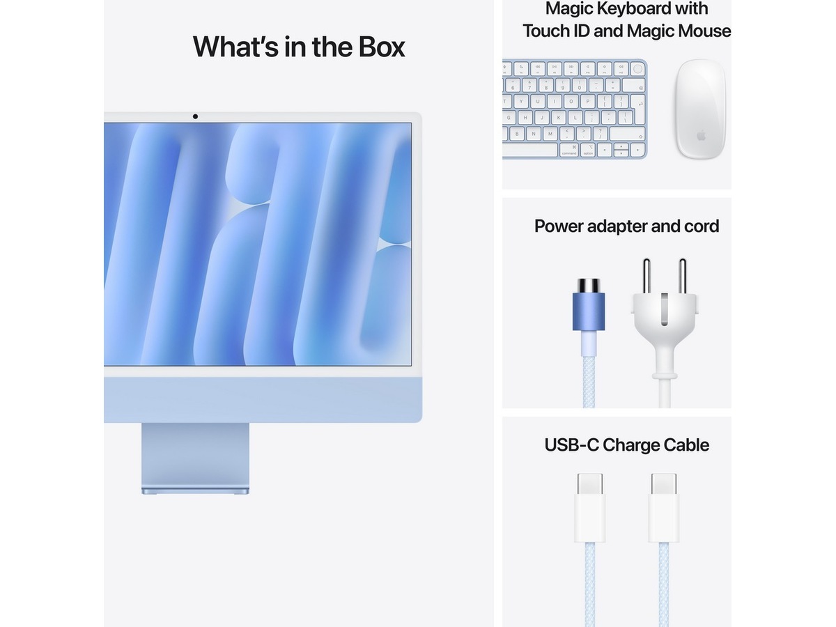 iMac 24 4.5K (2024) 256GB (blå) Stasjonær PC