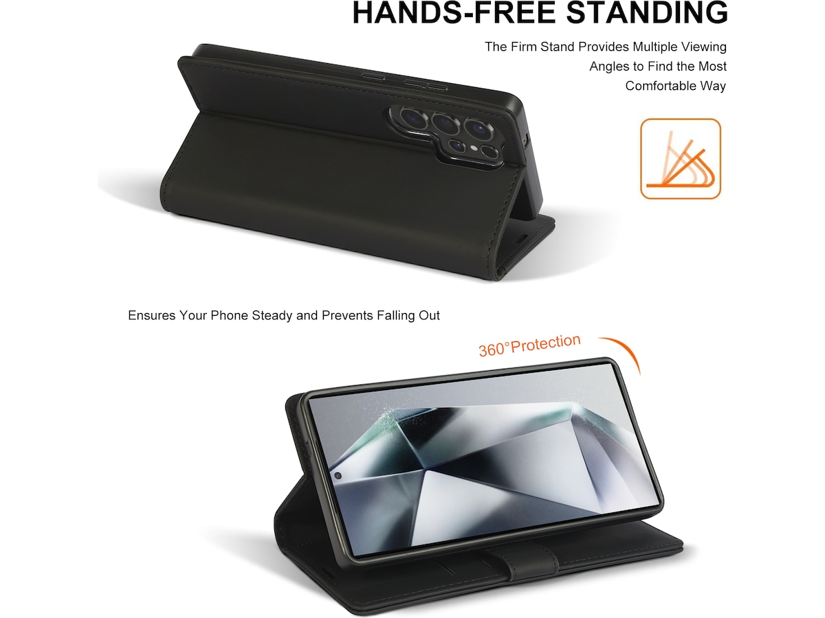 iiglo Galaxy S25 Ultra Lommebokdeksel (sort) Deksel til mobiltelefon