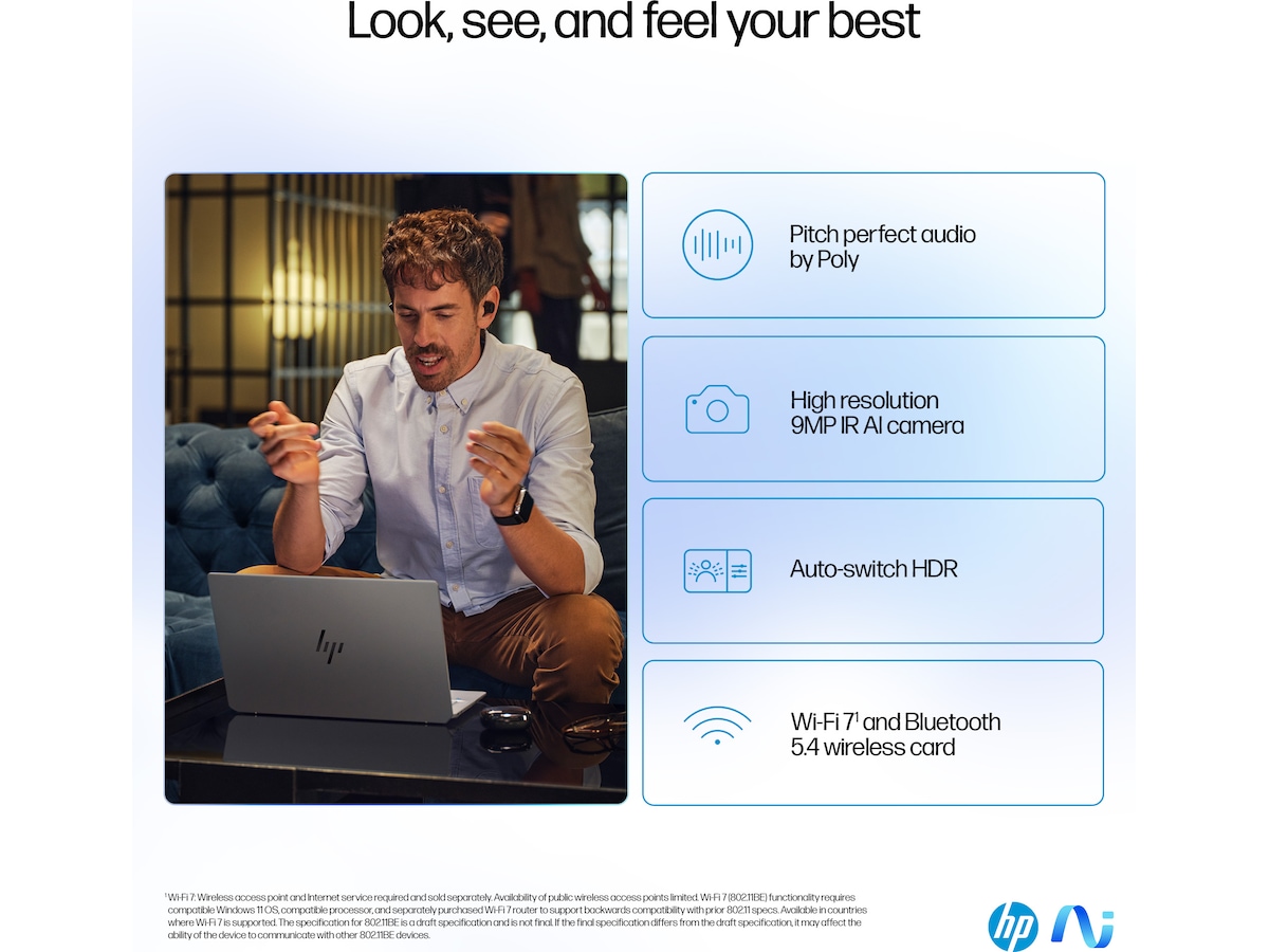 HP OmniBook Ultra Laptop 14-fd0031no 14" 2.2K Touch AMD Ryzen™ AI 9 365-prosessor med Radeon™ Graphics PC - Bærbar / laptop