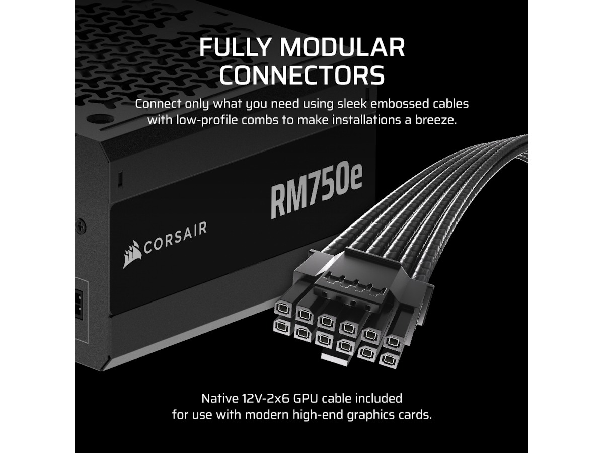 Corsair RMe Series RM750e PSU (sort) Enheter