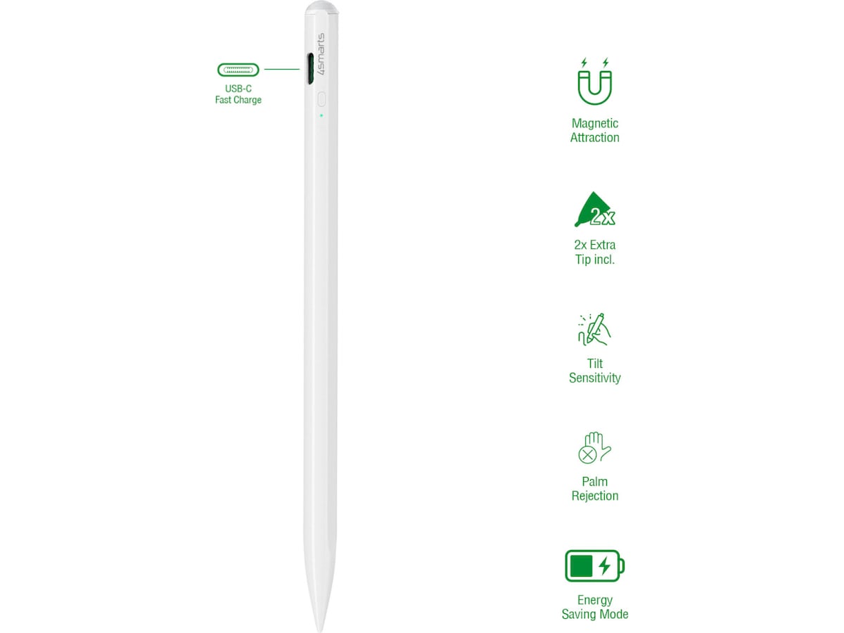 4smarts Pencil Pro 3 iPad stylus (hvit) Tastatur og stylus
