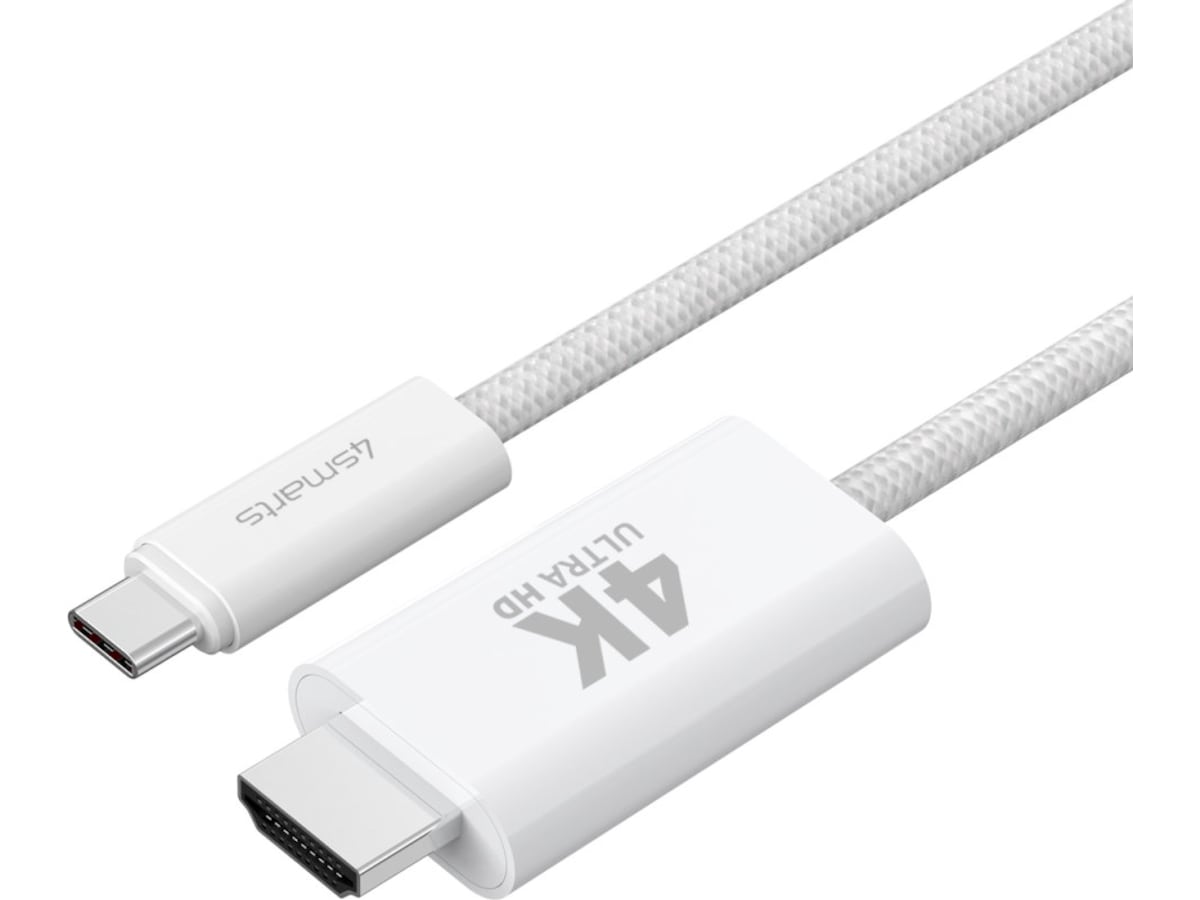 4smarts USB-C til HDMI kabel 2m (hvit) USB-kabler