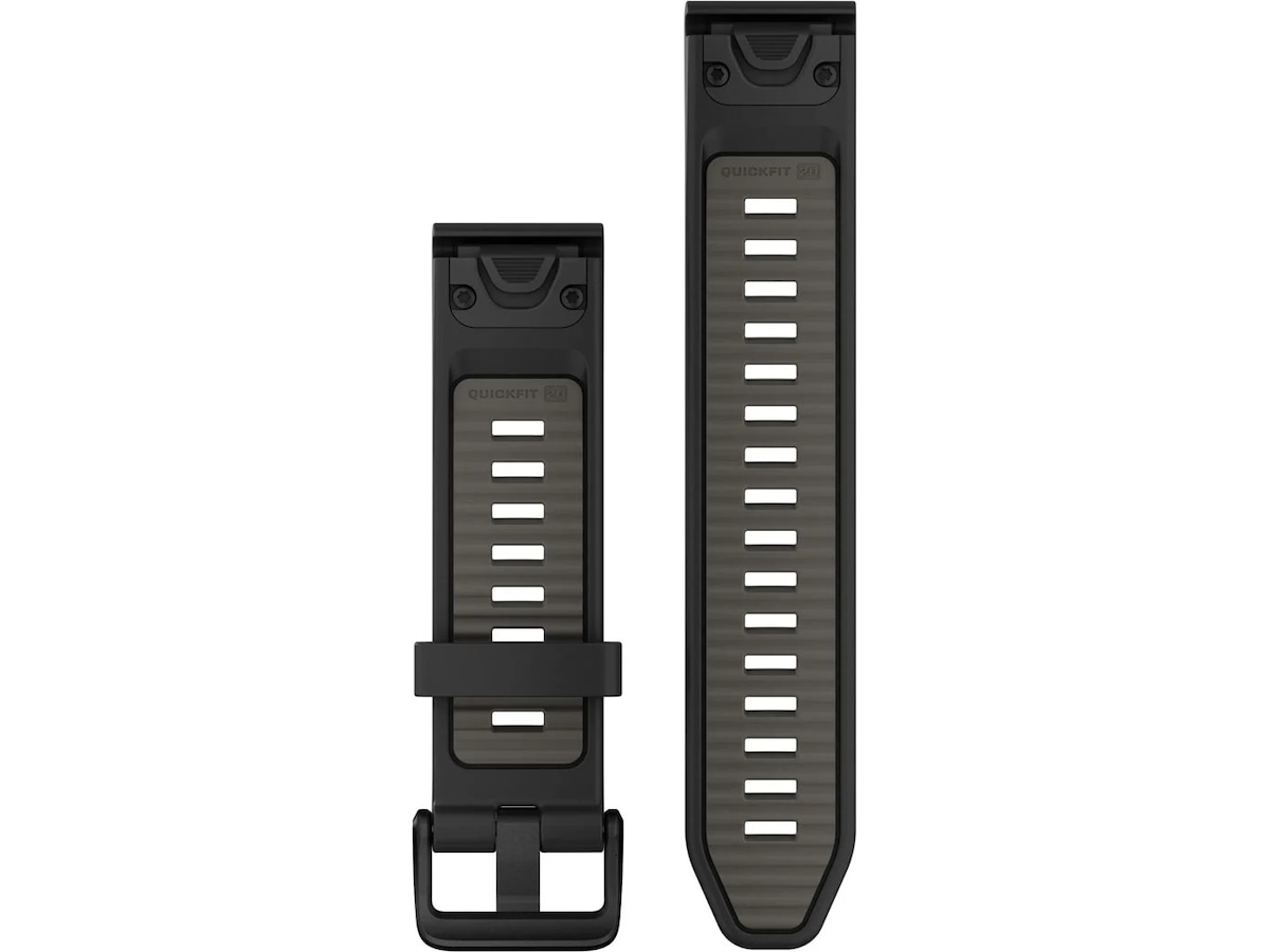 Garmin QuickFit Silikonreim 20mm (sort/grå) Reim