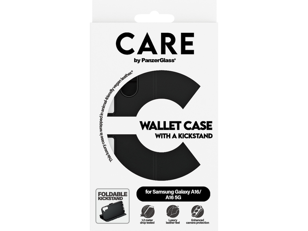 PanzerGlass CARE Galaxy A16/A16 5G Lommebokdeksel (sort) Deksel til mobiltelefon