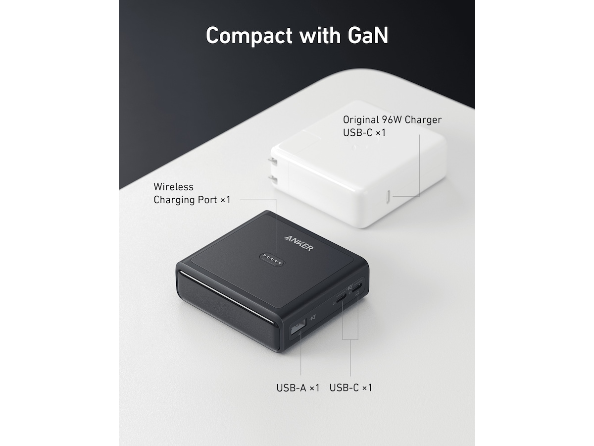 Anker Prime Trådløs ladestasjon (sort) Powerbank