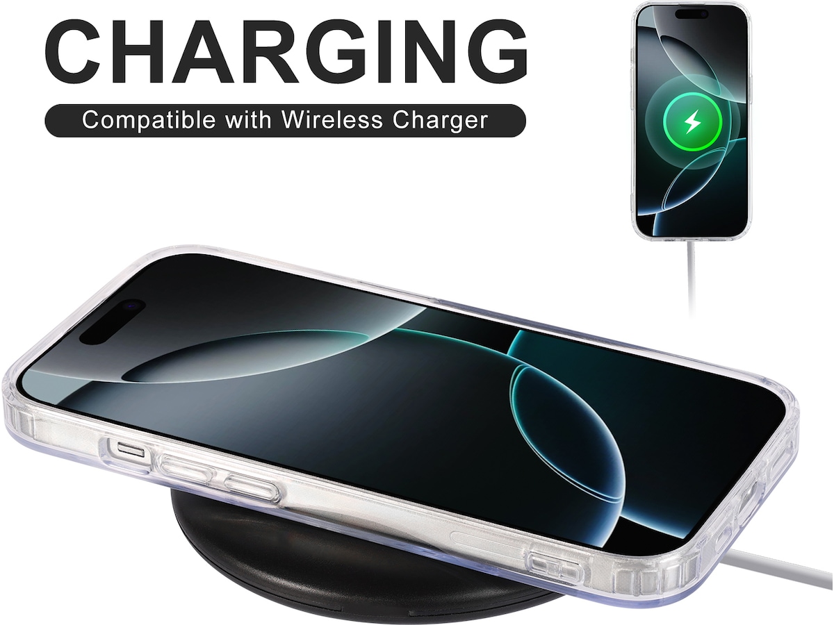 iiglo iPhone 16 Pro Magnetic Silikondeksel (gjennomsiktig) Deksel til mobiltelefon