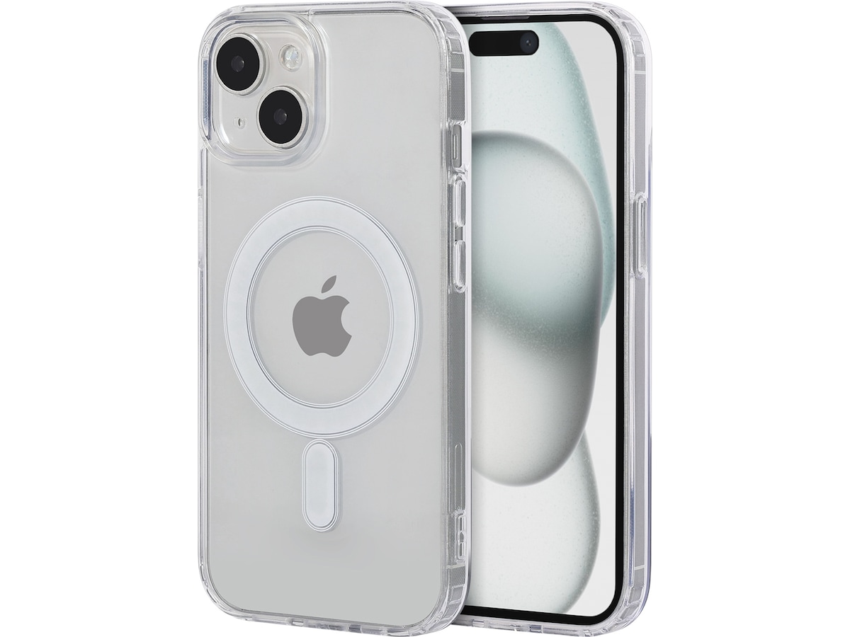 iiglo iPhone 15 Magnetic Silikondeksel (gjennomsiktig) Deksel til mobiltelefon