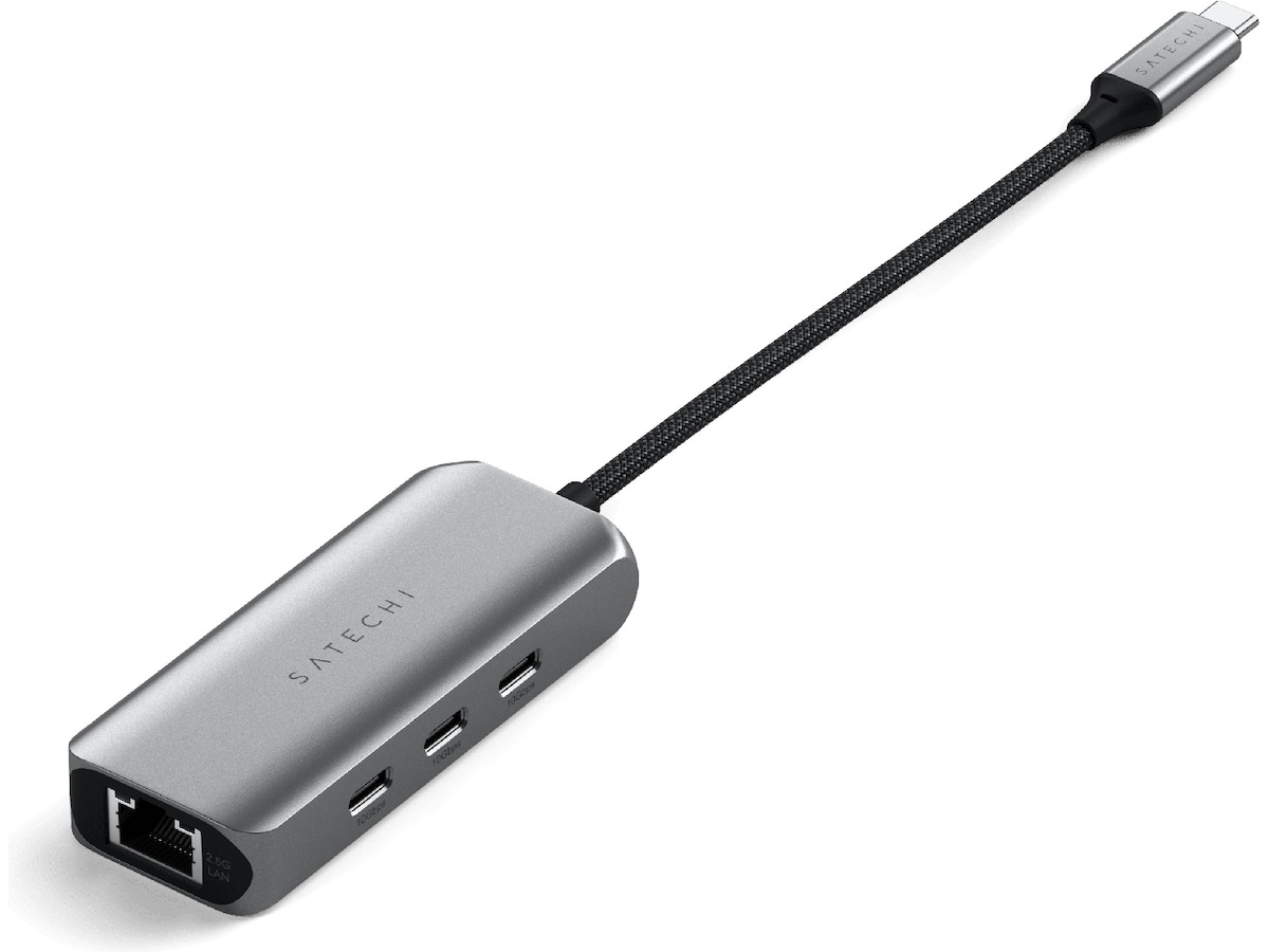 Satechi 4-in-1 USB-C og Ethernet docking (stellargrå) Dockingstasjon & USB-HUB