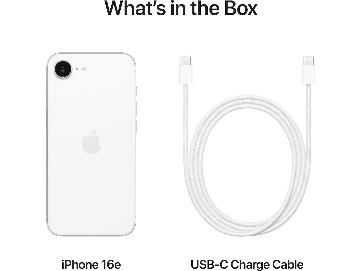 iPhone 16e 128GB (hvit) Mobiltelefoner