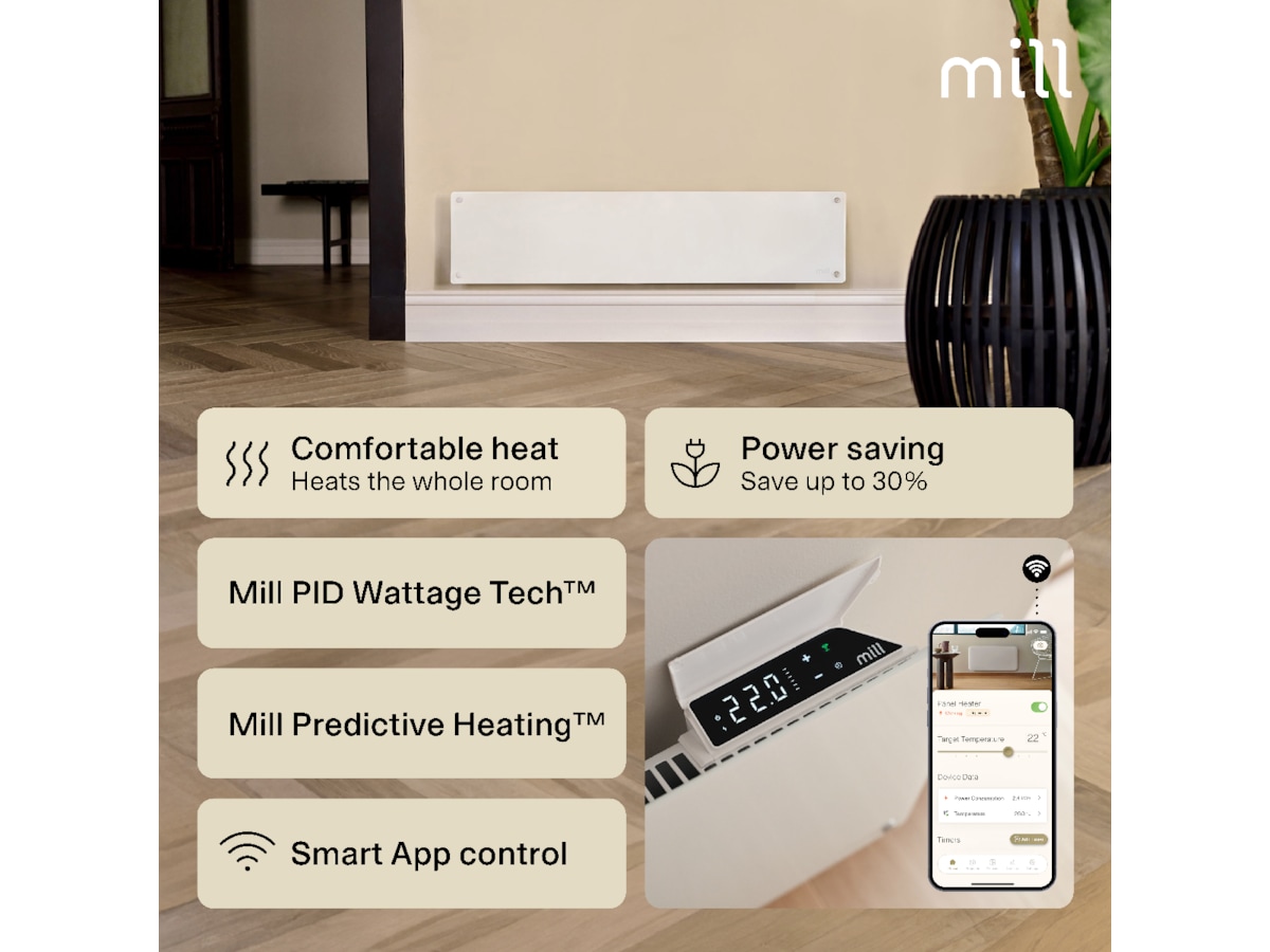Mill Glass Smart WiFi Gen 4 panelovn 850W Panelovner