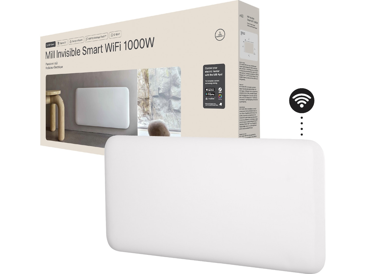 Mill Invisible Smart WiFi Gen 4 panelovn 1000W Panelovner