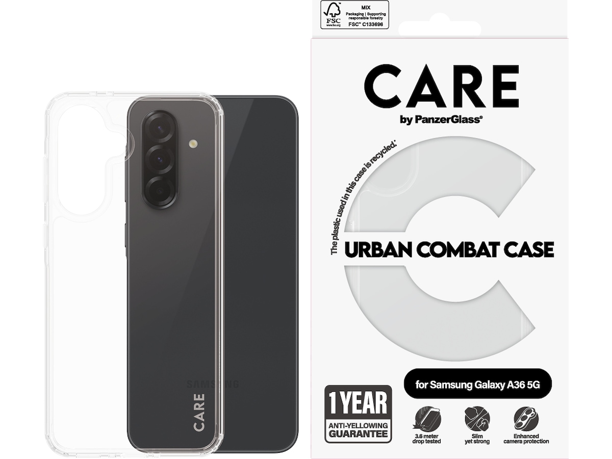 PanzerGlass CARE Galaxy A36 5G Urban Combat deksel (gjennomsiktig) Deksel til mobiltelefon