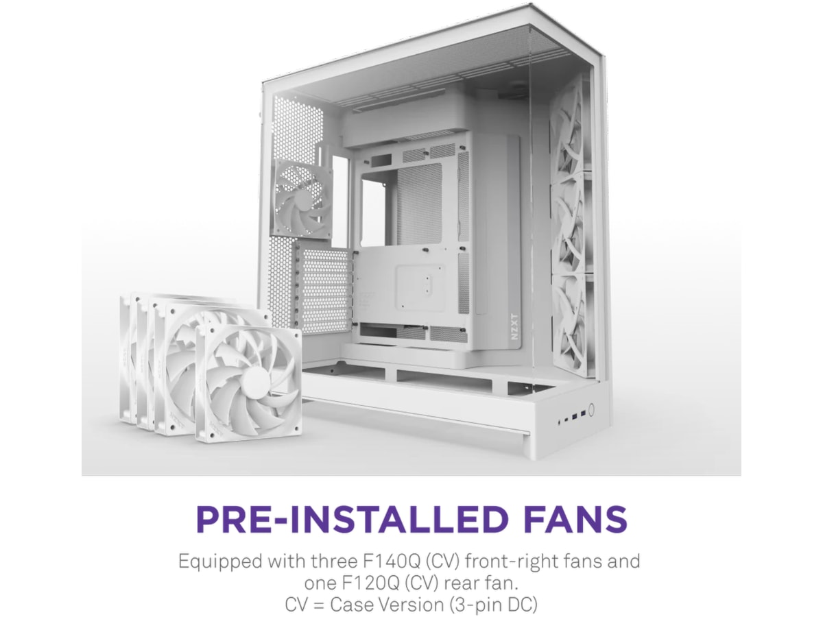 NZXT H9 Flow Mid Tower (hvit) Midi tower