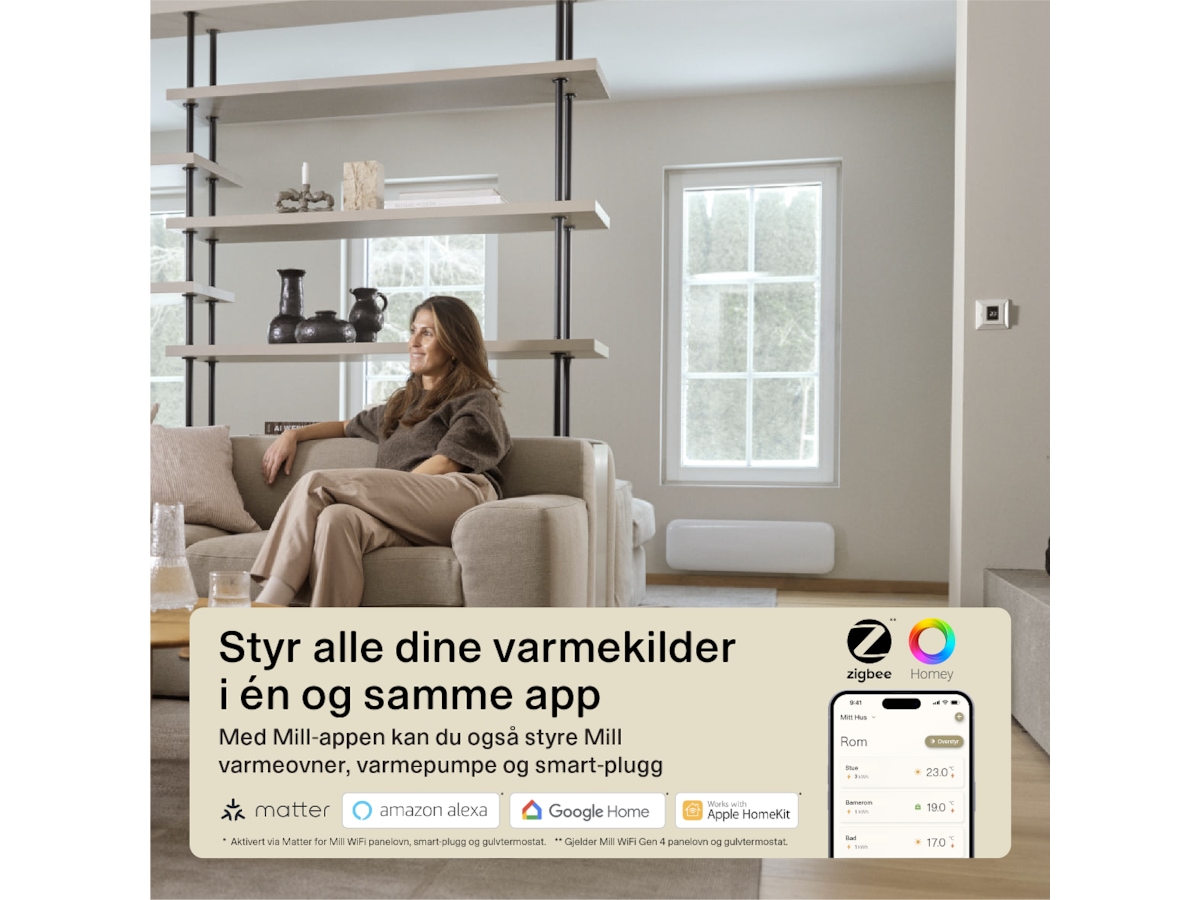 Mill Smart WiFi Gulvtermostat (polarhvit) Tilbehør til varme