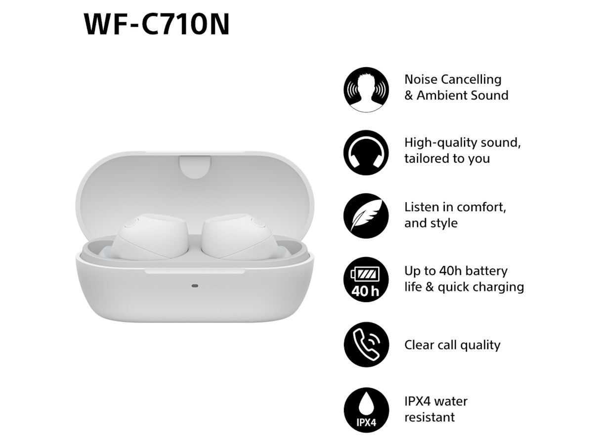Sony WF-C710N Trådløse ørepropper, In-ear (hvit) Ørepropper