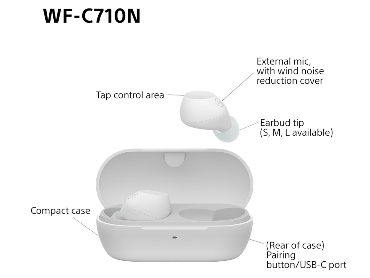 Sony WF-C710N Trådløse ørepropper, In-ear (hvit) Ørepropper